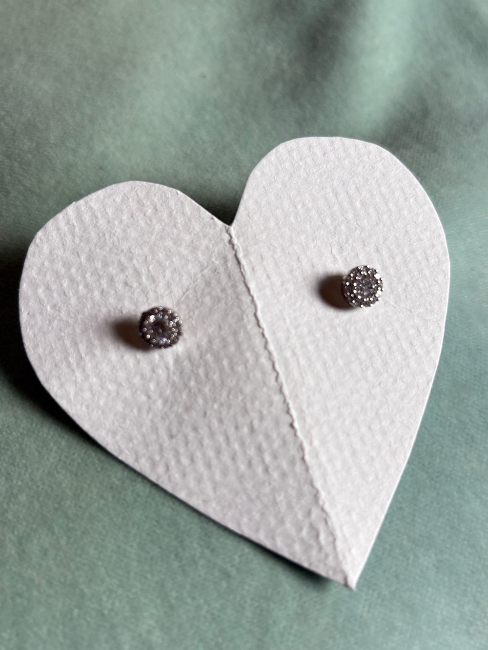 Dainty Silver Crystal Halo Stud Earrings - Women's Jewelry